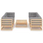 7-teiliges Gartenmöbel-Set mit Kissen aus massivem Kiefernholz von vidaXL, Gartensets - Ref: Foro24-3076384, Preis: 616,69 €,...
