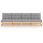 4-seater garden sofa with solid pine wood cushions by vidaXL, Outdoor sofas - Ref: Foro24-3076389, Price: 404,52 €, Discount: %