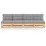 4-seater garden sofa with solid pine wood cushions by vidaXL, Outdoor sofas - Ref: Foro24-3076389, Price: 398,48 €, Discount: %