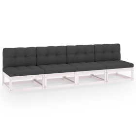 4-seater garden sofa with solid pine wood cushions by vidaXL, Outdoor sofas - Ref: Foro24-3076390, Price: 363,92 €, Discount: %