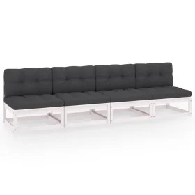 4-seater garden sofa with solid pine wood cushions by vidaXL, Outdoor sofas - Ref: Foro24-3076390, Price: 354,72 €, Discount: %