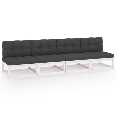 4-Sitzer-Gartensofa mit Kissen aus massivem Kiefernholz von vidaXL, Outdoor-Sofas - Ref: Foro24-3076390, Preis: 354,69 €, Rab...