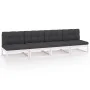 4-Sitzer-Gartensofa mit Kissen aus massivem Kiefernholz von vidaXL, Outdoor-Sofas - Ref: Foro24-3076390, Preis: 354,69 €, Rab...