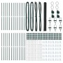 Reja con postes Gris 1.6 x 50 m Acero recubierto de PVC
