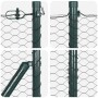 Reja con postes Gris 1.6 x 50 m Acero recubierto de PVC