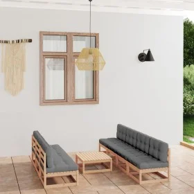 Garden furniture 6 pieces with cushions made of solid pine wood by vidaXL, Garden sets - Ref: Foro24-3076399, Price: 699,09 €...