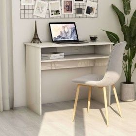 Schreibtisch aus glänzend weißem Sperrholz, 90 x 50 x 74 cm von vidaXL, Schreibtische - Ref: Foro24-801176, Preis: 67,06 €, R...