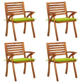 Garden chairs with cushions 4 units solid acacia wood by vidaXL, Garden chairs - Ref: Foro24-3075185, Price: 499,79 €, Discou...