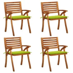 Garden chairs with cushions 4 units solid acacia wood by vidaXL, Garden chairs - Ref: Foro24-3075185, Price: 380,44 €, Discou...
