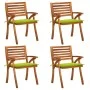 Gartenstühle mit Kissen 4 Einheiten aus massivem Akazienholz von vidaXL, Gartenstühle - Ref: Foro24-3075185, Preis: 380,44 €,...