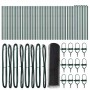 Reja con postes Gris 0.4 x 100 m Acero recubierto de PVC