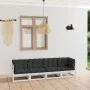 Sofá de jardín 4 plazas con cojines madera maciza de pino de vidaXL, Sofás de exterior - Ref: Foro24-3076410, Precio: 383,07 ...