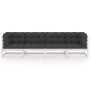 4-Sitzer-Gartensofa mit Kissen aus massivem Zirbenholz von vidaXL, Outdoor-Sofas - Ref: Foro24-3076410, Preis: 389,17 €, Raba...