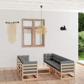 8-piece garden furniture set with solid pine wood cushions by vidaXL, Garden sets - Ref: Foro24-3076419, Price: 698,47 €, Dis...