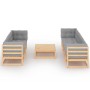 8-teiliges Gartenmöbel-Set und Kissen aus massivem Kiefernholz von vidaXL, Gartensets - Ref: Foro24-3076419, Preis: 709,28 €,...