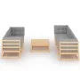 Juego de muebles de jardín 8 pzas y cojines madera maciza pino de vidaXL, Conjuntos de jardín - Ref: Foro24-3076419, Precio: ...