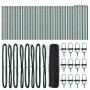 Reja con postes Gris 0.4 x 100 m Acero recubierto de PVC