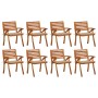 Gartenstühle 8 Stk. massives Teakholz mit Kissen von vidaXL, Gartenstühle - Ref: Foro24-3075204, Preis: 768,81 €, Rabatt: %