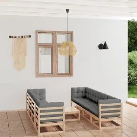 9-piece garden furniture set with solid pine wood cushions by vidaXL, Garden sets - Ref: Foro24-3076424, Price: 840,04 €, Dis...