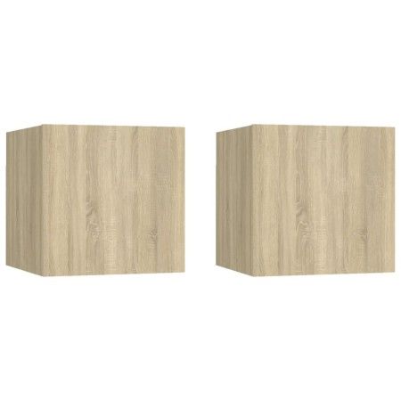 Nachttische, 2 Stück, Holzwerkstoff, Sonoma-Eiche, 30,5 x 30 x 30 cm von vidaXL, Nachttische - Ref: Foro24-3079716, Preis: 45...