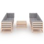 9-piece garden furniture set with solid pine wood cushions by vidaXL, Garden sets - Ref: Foro24-3076424, Price: 849,94 €, Dis...