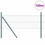 Reja con postes Gris 0.5 x 100 m Acero recubierto de PVC