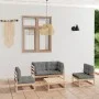 5-piece garden furniture set with solid pine wood cushions by vidaXL, Garden sets - Ref: Foro24-3076434, Price: 429,93 €, Dis...