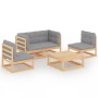 5-piece garden furniture set with solid pine wood cushions by vidaXL, Garden sets - Ref: Foro24-3076434, Price: 435,04 €, Dis...