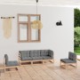 5-teiliges Gartenmöbel-Set mit Kissen aus massivem Kiefernholz von vidaXL, Gartensets - Ref: Foro24-3076439, Preis: 469,21 €,...