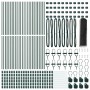 Reja con postes Gris 0.6 x 100 m Acero recubierto de PVC