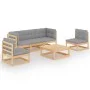 6-piece garden furniture set with solid pine wood cushions by vidaXL, Garden sets - Ref: Foro24-3076444, Price: 479,40 €, Dis...