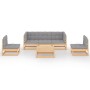 6-teilige Gartenmöbel mit Kissen aus massivem Zirbenholz von vidaXL, Gartensets - Ref: Foro24-3076444, Preis: 486,84 €, Rabat...