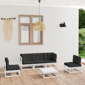 Garden furniture 6 pieces with cushions made of solid pine wood by vidaXL, Garden sets - Ref: Foro24-3076445, Price: 492,12 €...
