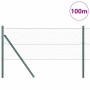 Reja con postes Gris 0.6 x 100 m Acero recubierto de PVC
