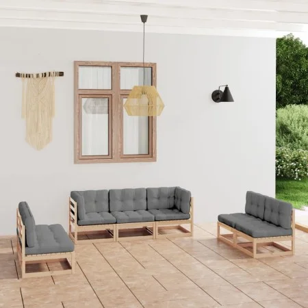 Garden furniture 7 pieces with cushions made of solid pine wood by vidaXL, Garden sets - Ref: Foro24-3076469, Price: 653,11 €...