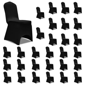 Funda de silla elástica negra 30 unidades