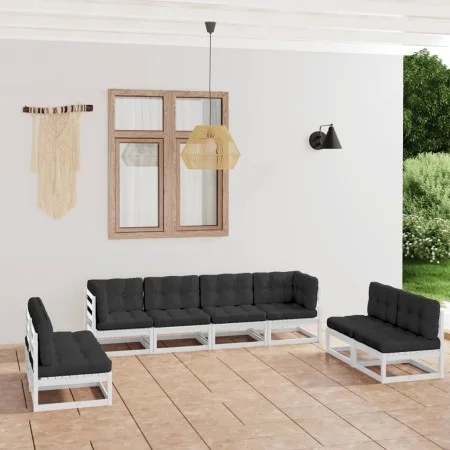 8-piece garden furniture set with solid pine wood cushions by vidaXL, Garden sets - Ref: Foro24-3076480, Price: 780,21 €, Dis...