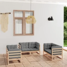 6-teiliges Gartenmöbel-Set mit Kissen aus massivem Kiefernholz von vidaXL, Gartensets - Ref: Foro24-3076489, Preis: 548,72 €,...