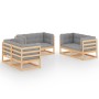6-piece garden furniture set with solid pine wood cushions by vidaXL, Garden sets - Ref: Foro24-3076489, Price: 553,31 €, Dis...