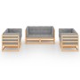 6-piece garden furniture set with solid pine wood cushions by vidaXL, Garden sets - Ref: Foro24-3076489, Price: 553,31 €, Dis...