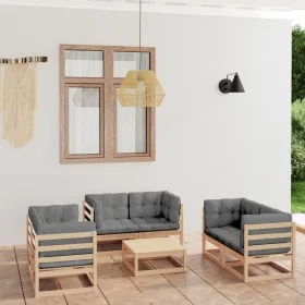 7-teiliges Gartenmöbel-Set mit Kissen aus massivem Kiefernholz von vidaXL, Gartensets - Ref: Foro24-3076494, Preis: 601,18 €,...