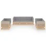 Muebles de jardín 7 piezas con cojines de madera de pino maciza de vidaXL, Conjuntos de jardín - Ref: Foro24-3076499, Precio:...