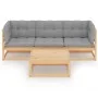 Garden furniture 4 pieces with cushions made of solid pine wood by vidaXL, Garden sets - Ref: Foro24-3076374, Price: 288,39 €...