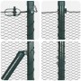 Reja con postes Gris 1.2 x 100 m Acero recubierto de PVC