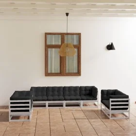 Garden furniture 8 pieces with cushions made of solid pine wood by vidaXL, Garden sets - Ref: Foro24-3076510, Price: 854,32 €...