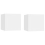 Mesitas de noche 2 uds madera ingeniería blanca 30,5x30x30 cm by vidaXL, Nightstands - Ref: Foro24-3079707, Price: 47,99 €, D...