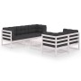 6-piece garden furniture set with solid pine wood cushions by vidaXL, Garden sets - Ref: Foro24-3076380, Price: 544,49 €, Dis...
