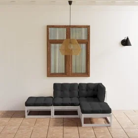 4-piece garden furniture set with solid pine wood cushions by vidaXL, Garden sets - Ref: Foro24-3076525, Price: 337,92 €, Dis...