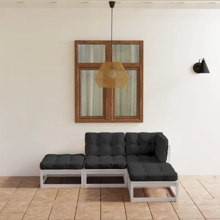 4-piece garden furniture set with solid pine wood cushions by vidaXL, Garden sets - Ref: Foro24-3076525, Price: 337,90 €, Dis...