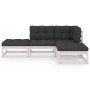 4-teiliges Gartenmöbel-Set mit Kissen aus massivem Kiefernholz von vidaXL, Gartensets - Ref: Foro24-3076525, Preis: 342,18 €,...